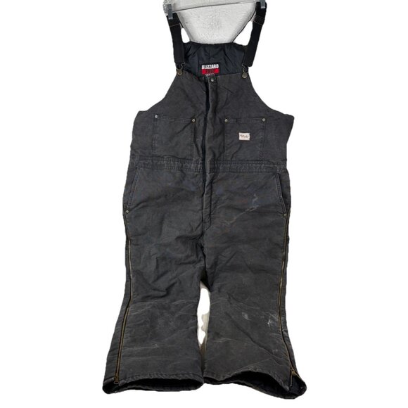 Vintage Walls Blizzard Pruf Canvas Insulated Bib Overalls Mens XXL Black GUC - Picture 1 of 14